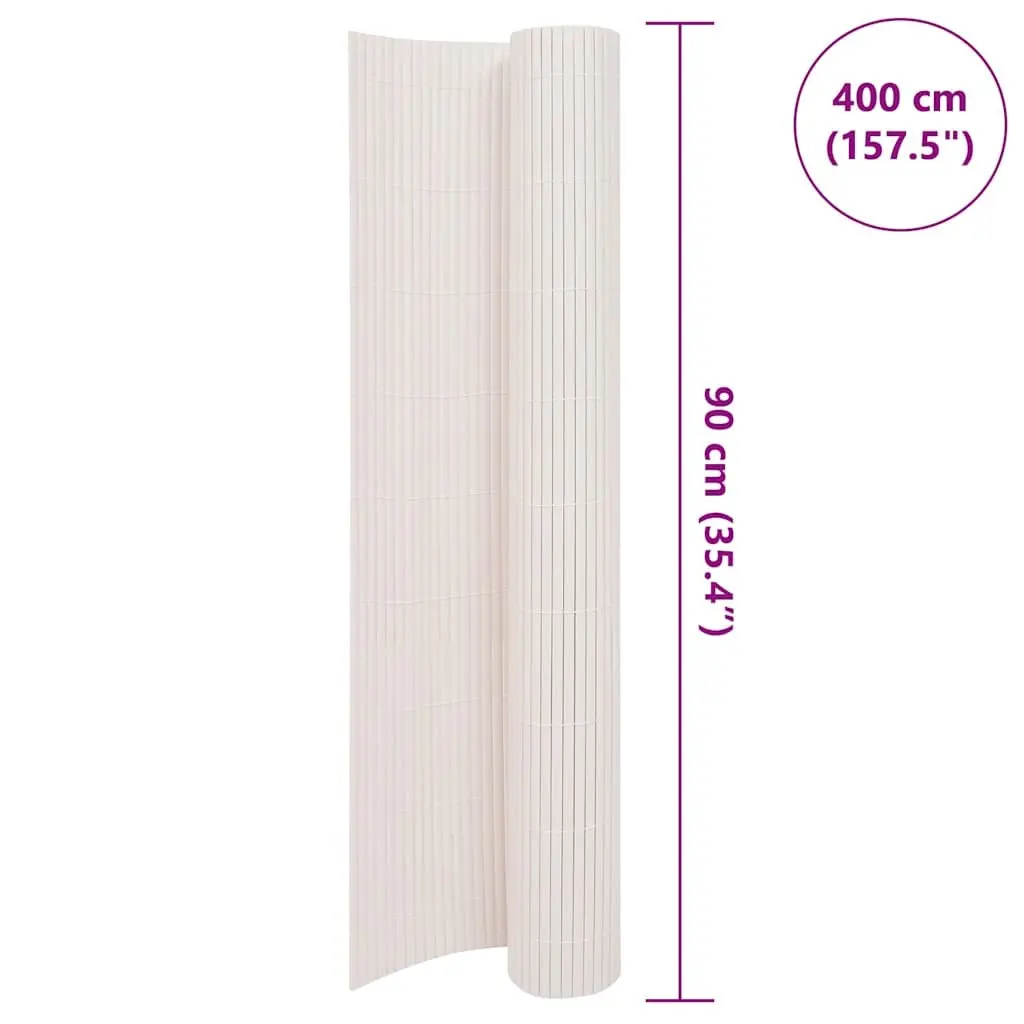 Garden Fence Panel Decorative Barrier 90x400cm Double-Sided White Outdoor Privacy Screen