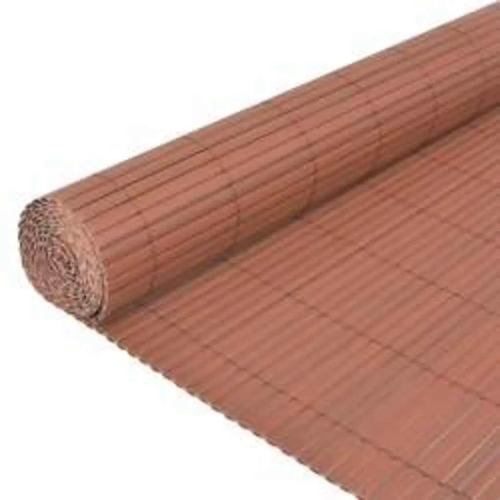 Garden Fence Panel Double-Sided 90x400cm Brown Outdoor Barrier
