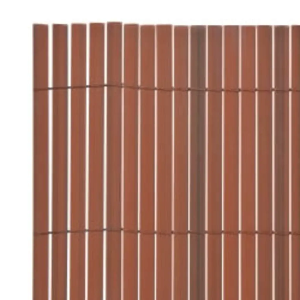 Garden Fence Panel Double-Sided 90x400cm Brown Outdoor Barrier