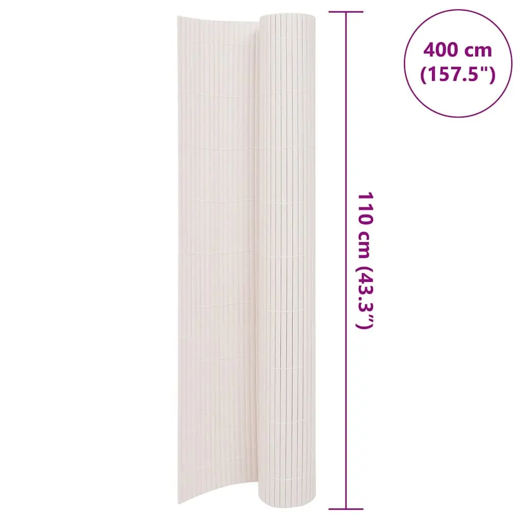 Garden Fence Panel Double-Sided Decorative Barrier 110x400cm White
