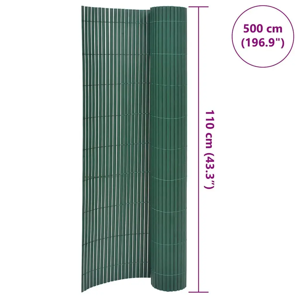 Double-Sided Garden Fence Panel Decorative Barrier 110x500 cm Green