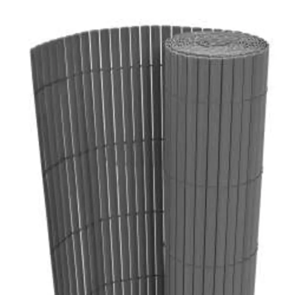 Double-Sided Garden Fence Panel Decorative Barrier 110x500cm Grey