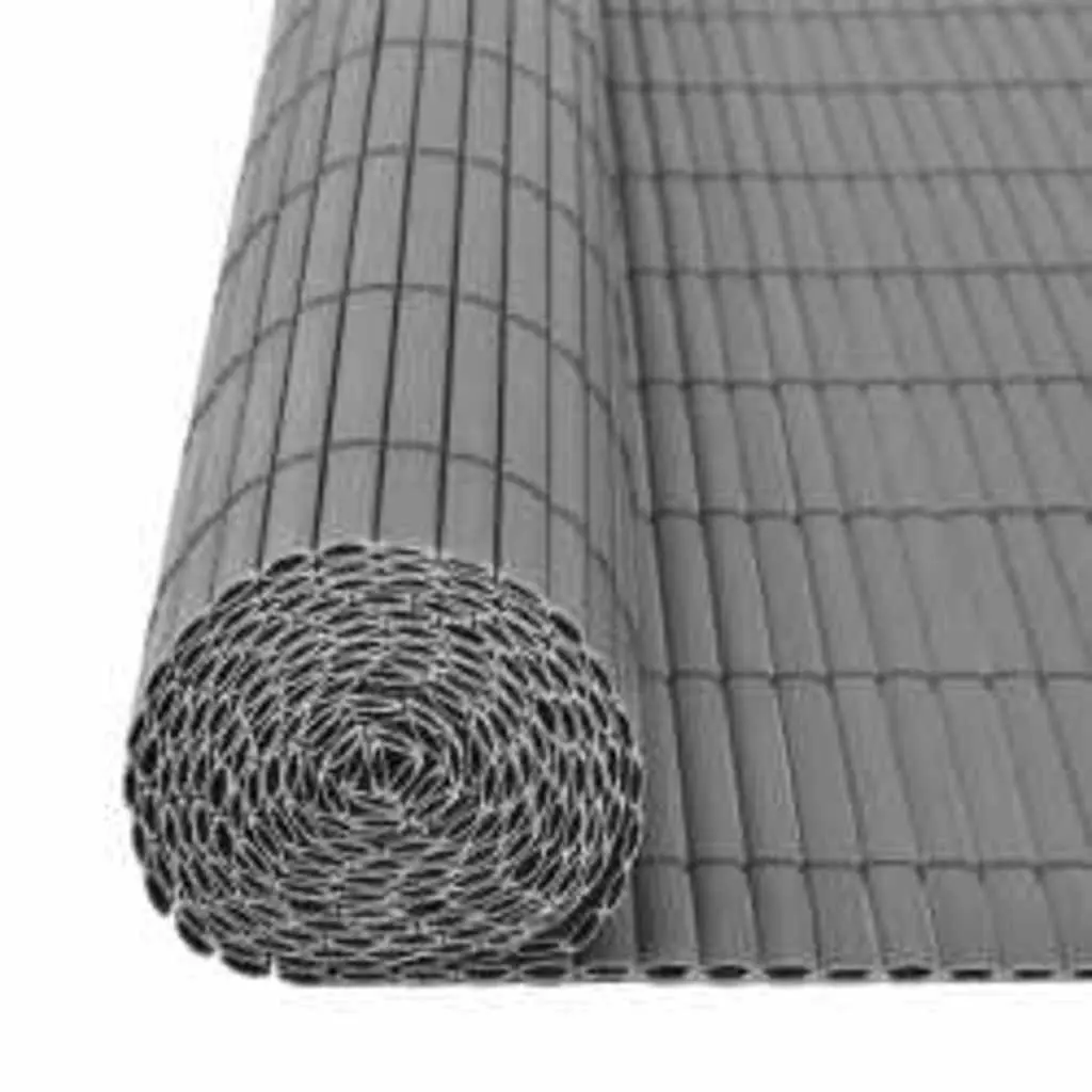 Double-Sided Garden Fence Panel Decorative Barrier 110x500cm Grey