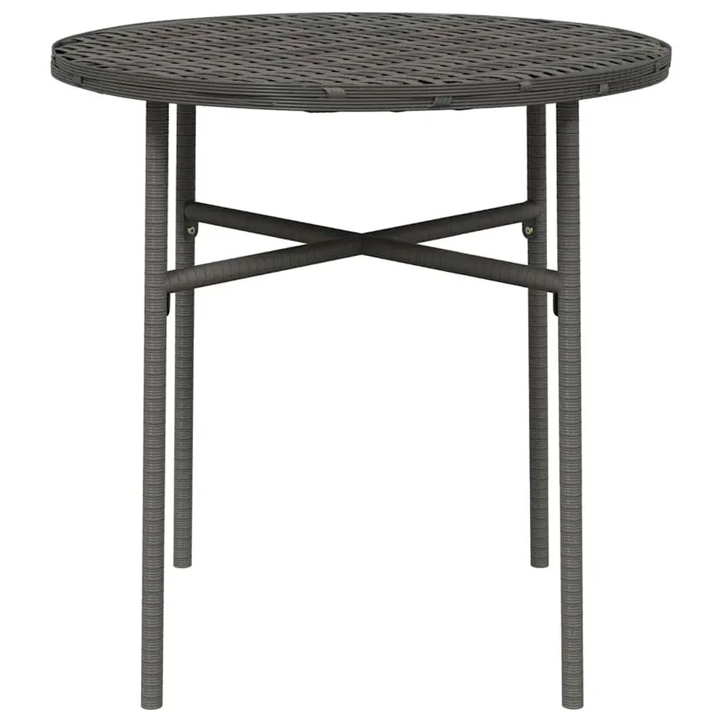 Outdoor Tea Table Round Grey Poly Rattan Garden Patio Furniture Weather