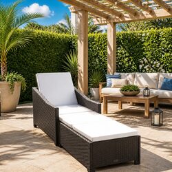 Reliable Adjustable Backrest Sun Lounger for Outdoors