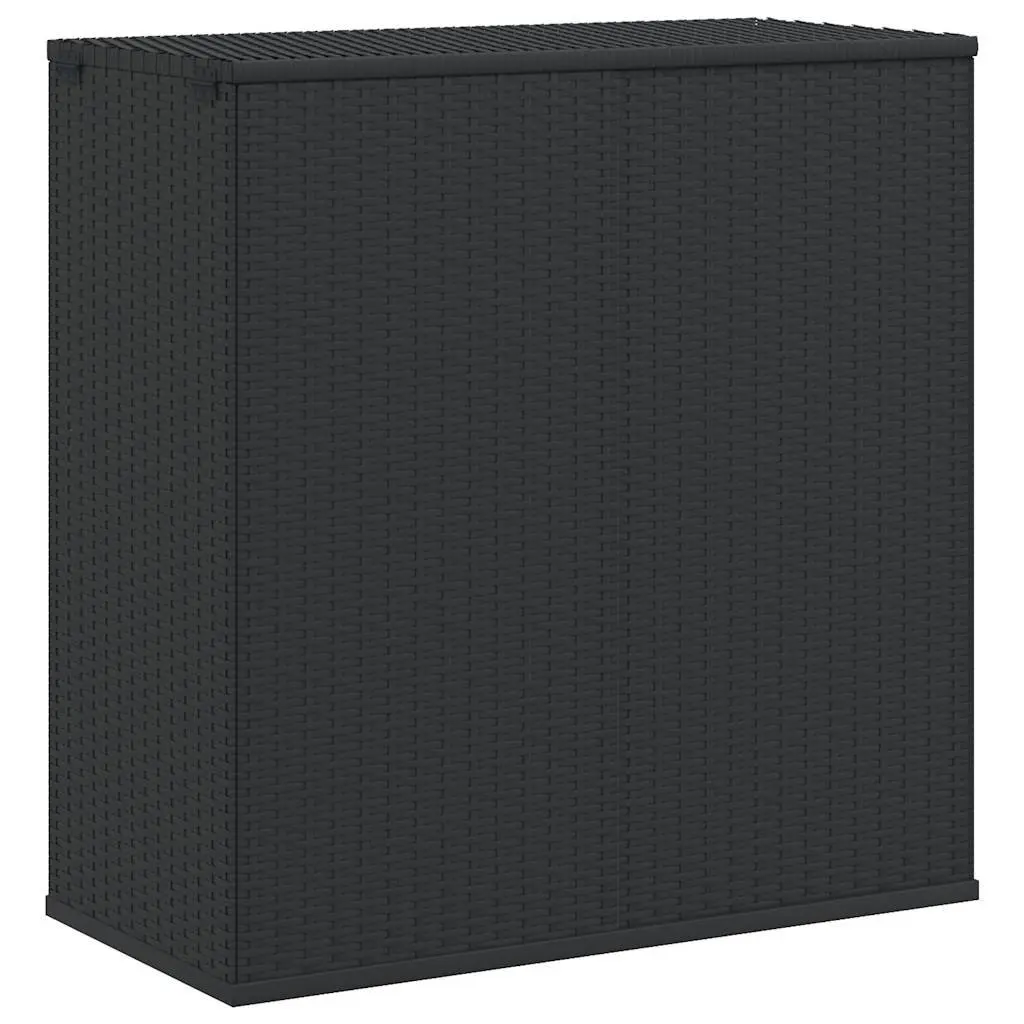Garden Cushion Storage Box PE Rattan Steel Frame Black 100x49x103.5cm