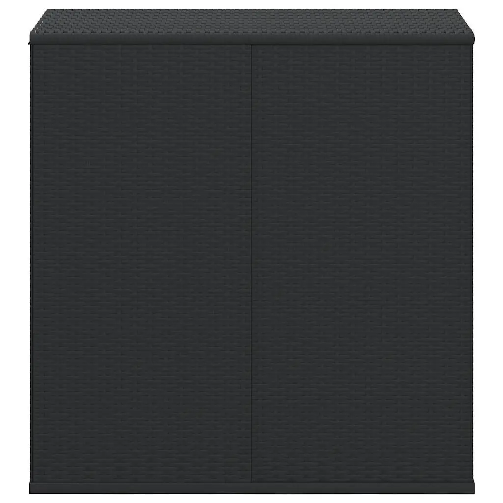 Garden Cushion Storage Box PE Rattan Steel Frame Black 100x49x103.5cm