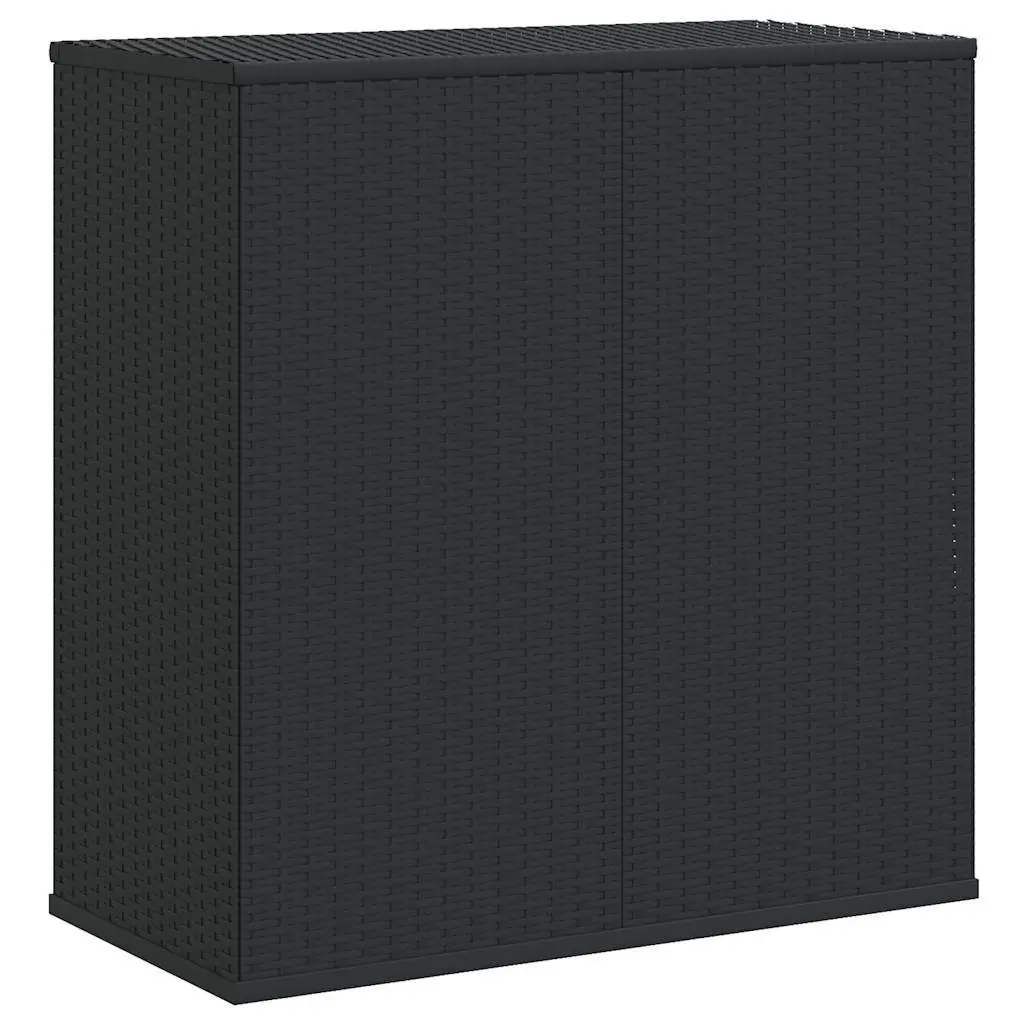 Garden Cushion Storage Box PE Rattan Steel Frame Black 100x49x103.5cm