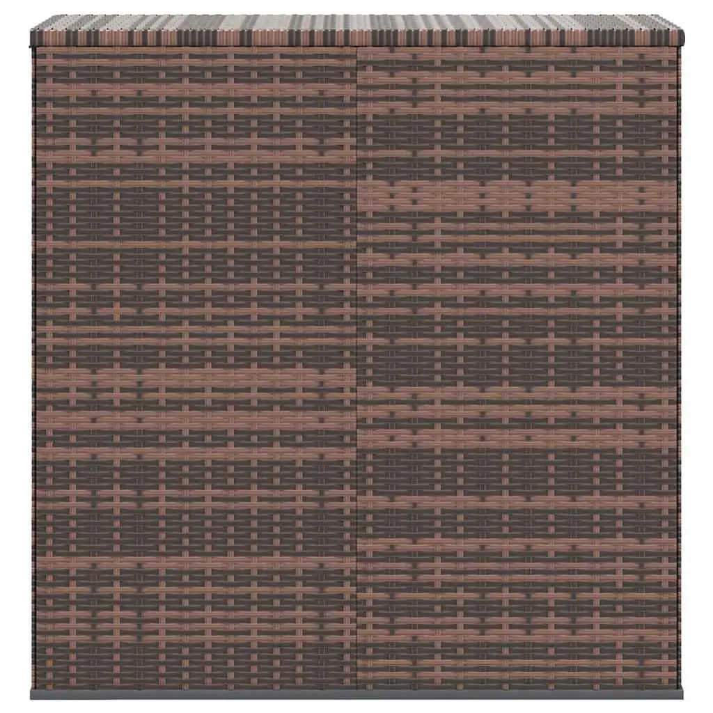 Garden Storage Box PE Rattan Outdoor Cushion Chest Brown 100L x 49W x 103.5H cm Steel Frame