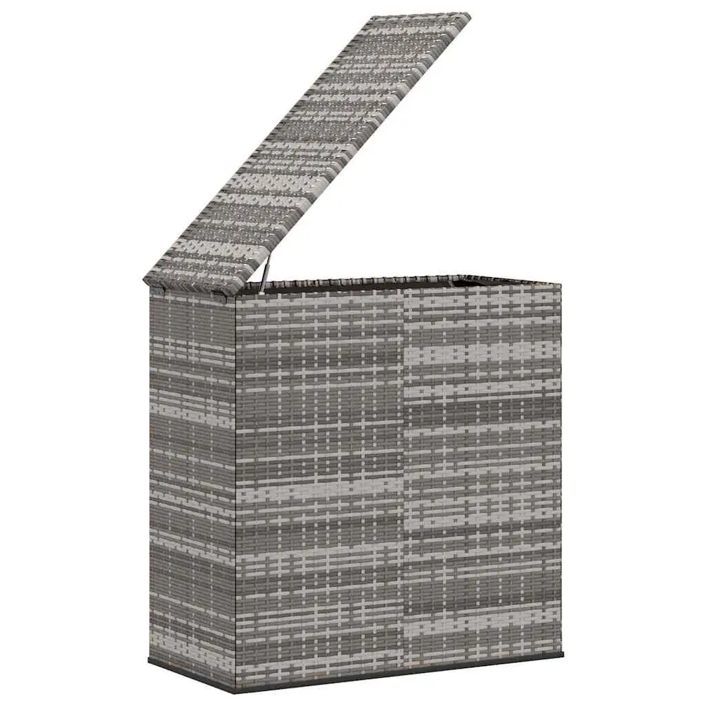 Garden Storage Cushion Box PE Rattan Indoor Outdoor 100x49x103.5cm Grey