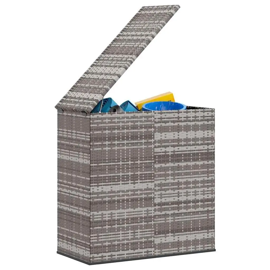 Garden Storage Cushion Box PE Rattan Indoor Outdoor 100x49x103.5cm Grey