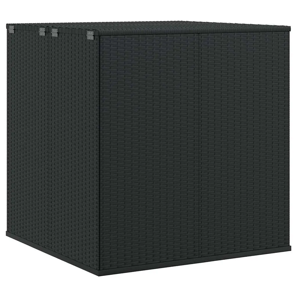 Outdoor Storage Box Garden Cushion Chest 100 x 97.5 x 104 cm Black Weather-Resistant PE Rattan