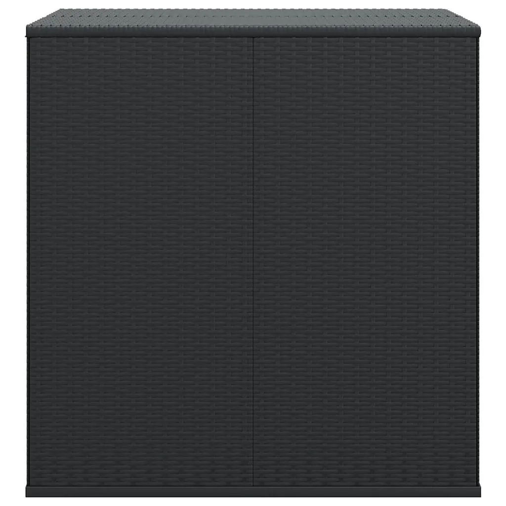 Outdoor Storage Box Garden Cushion Chest 100 x 97.5 x 104 cm Black Weather-Resistant PE Rattan