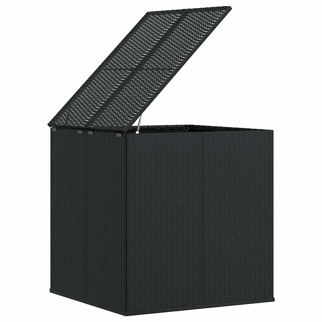Outdoor Storage Box Garden Cushion Chest 100 x 97.5 x 104 cm Black Weather-Resistant PE Rattan