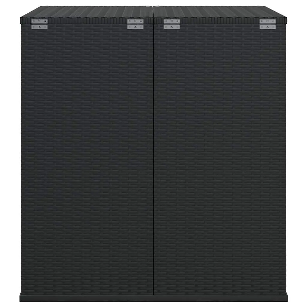 Outdoor Storage Box Garden Cushion Chest 100 x 97.5 x 104 cm Black Weather-Resistant PE Rattan