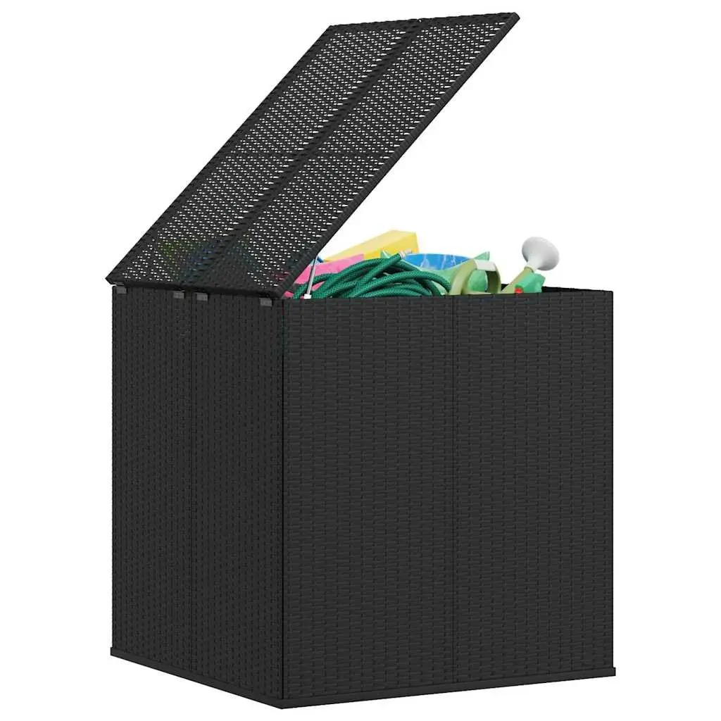 Outdoor Storage Box Garden Cushion Chest 100 x 97.5 x 104 cm Black Weather-Resistant PE Rattan