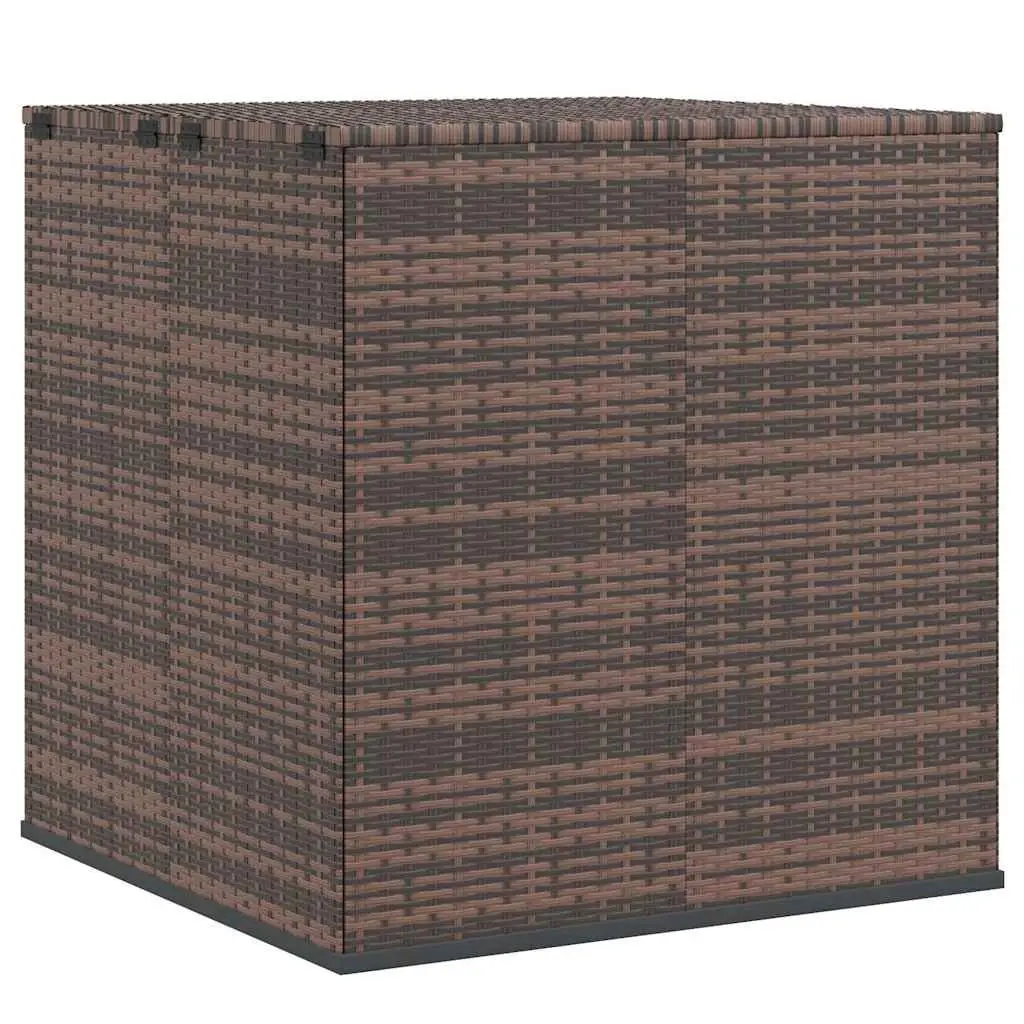 Outdoor Cushion Chest Storage Box PE Rattan Brown 100cm x 97.5cm x 104cm