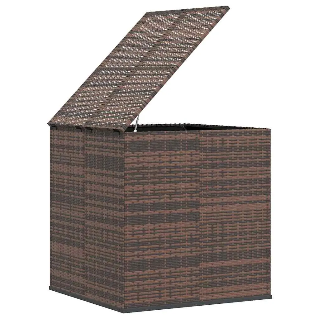 Outdoor Cushion Chest Storage Box PE Rattan Brown 100cm x 97.5cm x 104cm