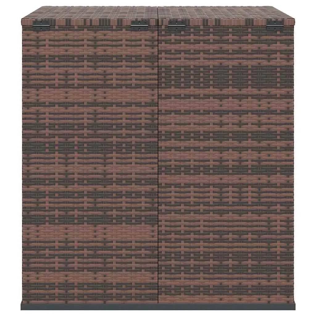 Outdoor Cushion Chest Storage Box PE Rattan Brown 100cm x 97.5cm x 104cm