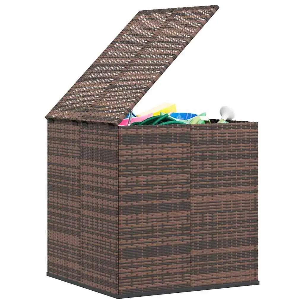 Outdoor Cushion Chest Storage Box PE Rattan Brown 100cm x 97.5cm x 104cm