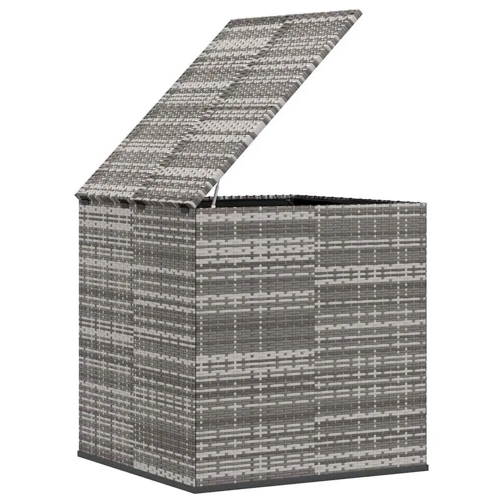 Garden Storage Box PE Rattan Outdoor Cushion Chest 100x97.5x104cm Grey