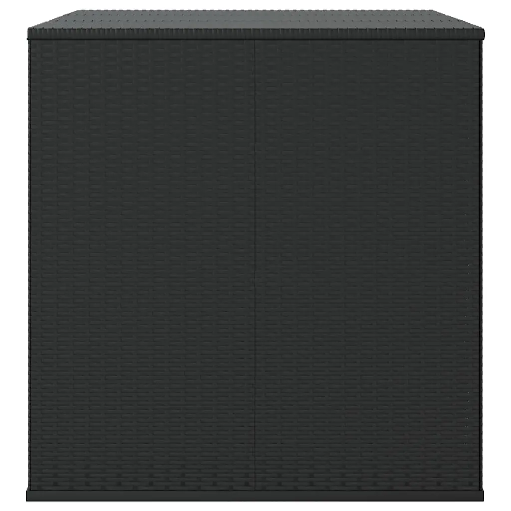 Garden Cushion Storage Box Outdoor Use 145cm Black PE Rattan Weather Resistant