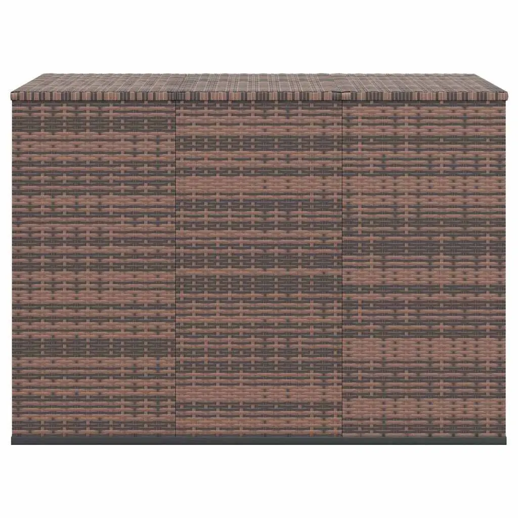 Garden Cushion Storage Box Outdoor Use 145cm Brown PE Rattan