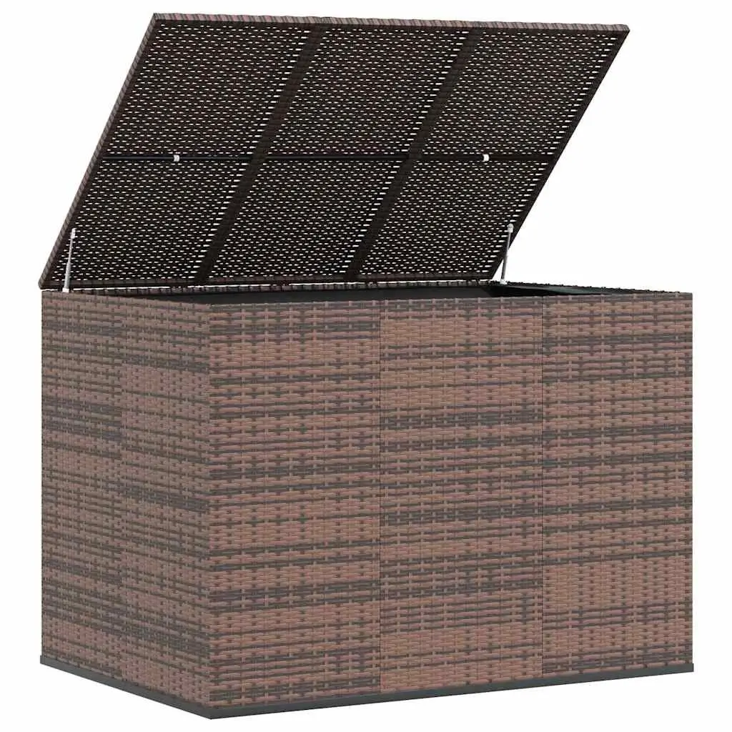 Garden Cushion Storage Box Outdoor Use 145cm Brown PE Rattan