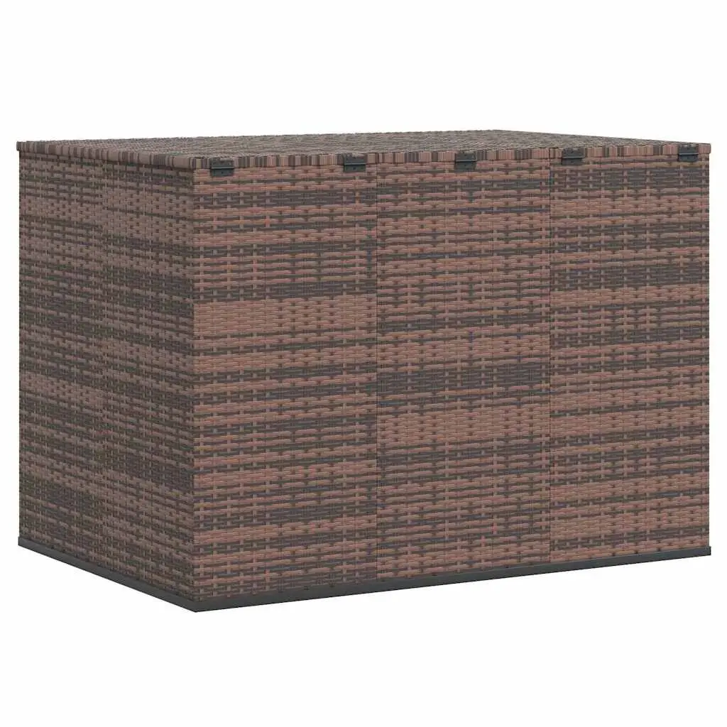 Garden Cushion Storage Box Outdoor Use 145cm Brown PE Rattan