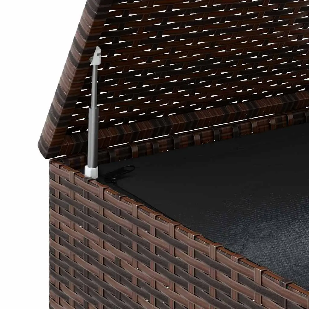Garden Cushion Storage Box Outdoor Use 145cm Brown PE Rattan