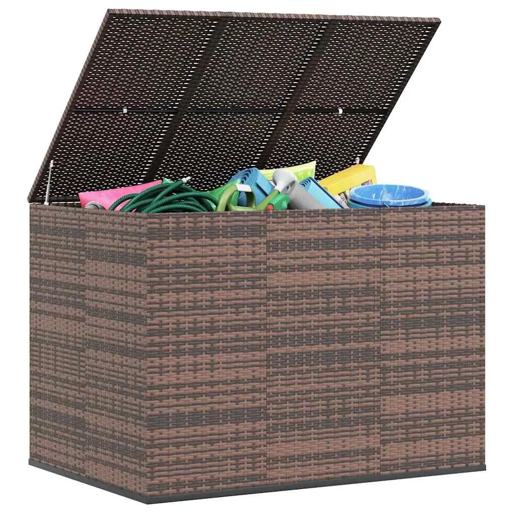 Garden Cushion Storage Box Outdoor Use 145cm Brown PE Rattan