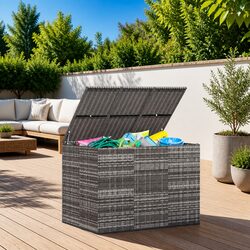 Reliable and Functional Grey Garden Storage Box 145x100x103cm