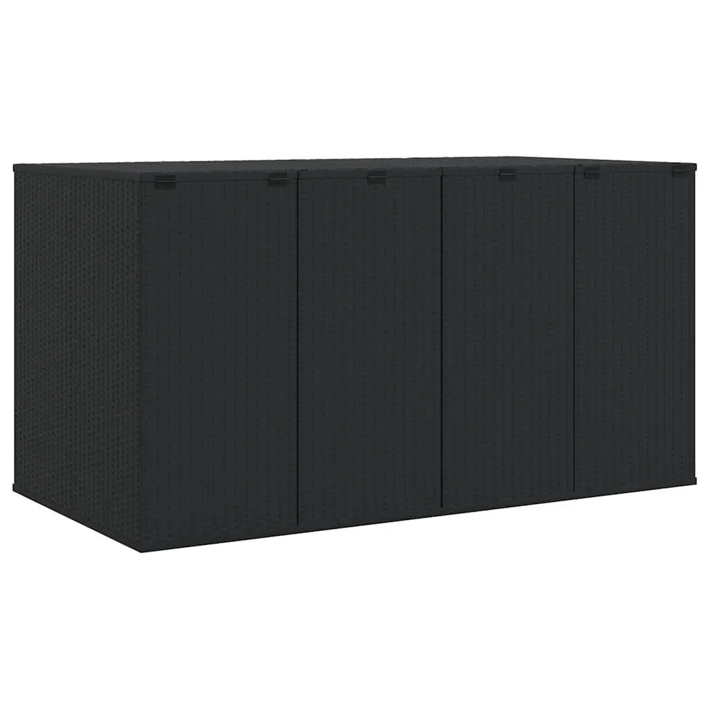 Garden Cushion Storage Box PE Rattan Outdoor Indoor 194x100x103cm Black