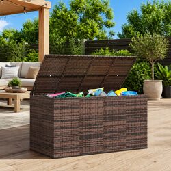 Reliable Outdoor Storage Box with PE Rattan Design