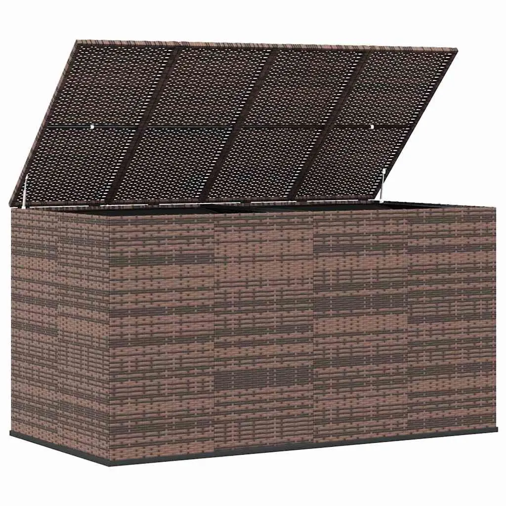 Garden Storage Box Outdoor Cushion Chest 194x100x103cm Brown PE Rattan