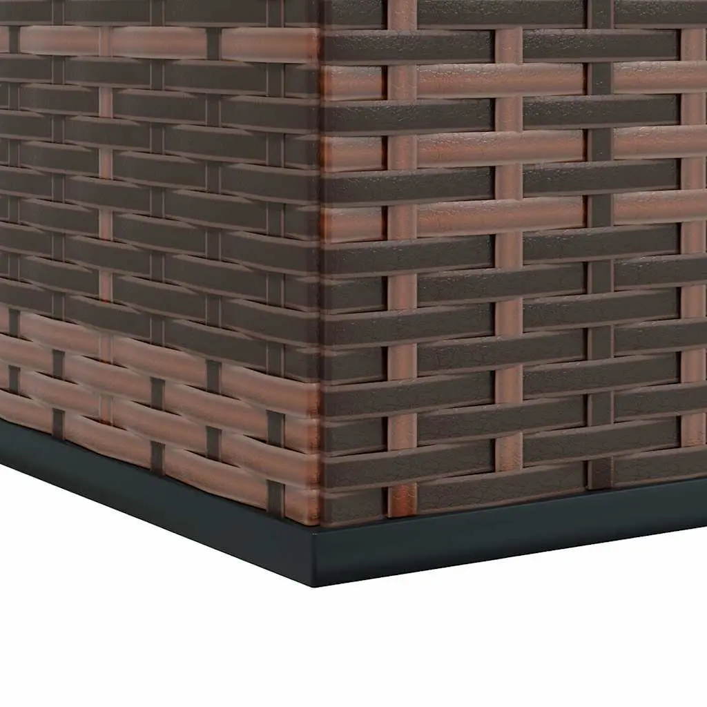 Garden Storage Box Outdoor Cushion Chest 194x100x103cm Brown PE Rattan