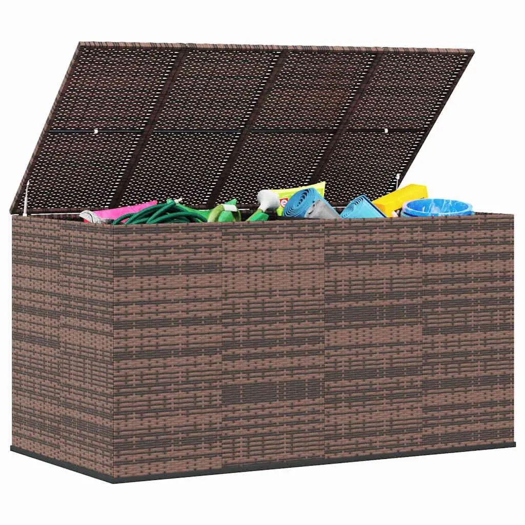 Garden Storage Box Outdoor Cushion Chest 194x100x103cm Brown PE Rattan