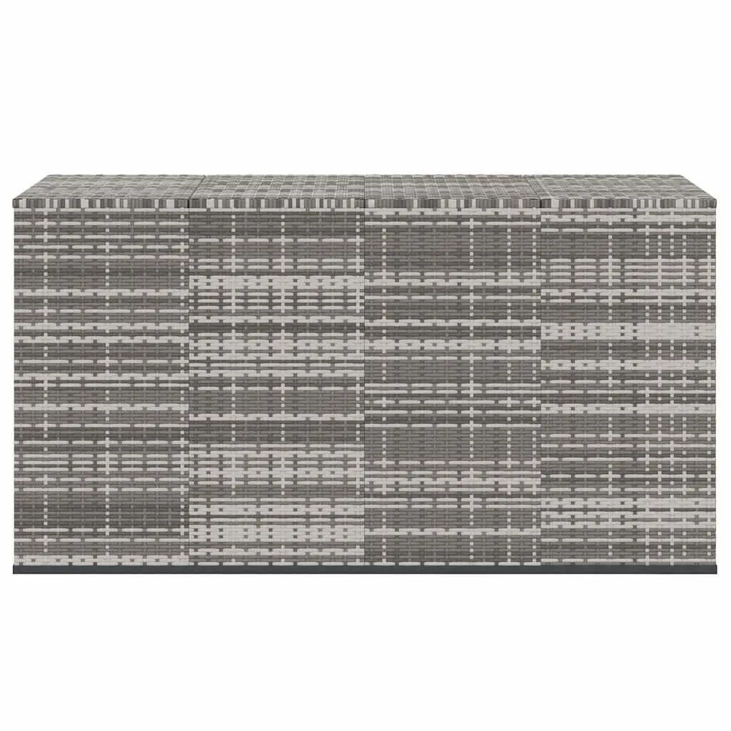 Outdoor Furniture Storage Box PE Rattan 194x100x103cm Garden Cushion Grey