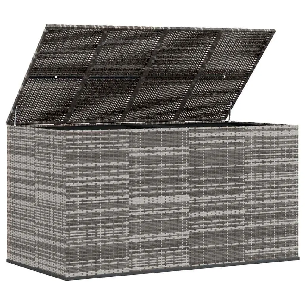 Outdoor Furniture Storage Box PE Rattan 194x100x103cm Garden Cushion Grey