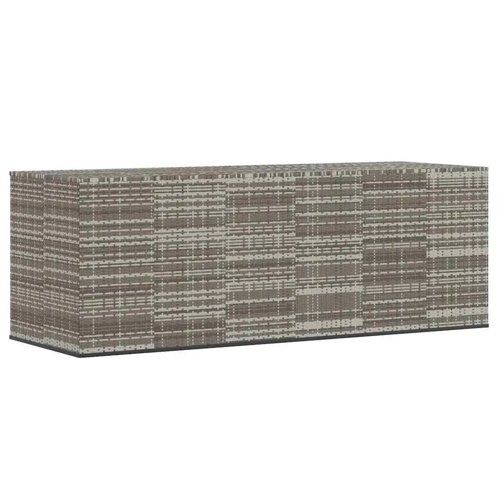 Garden Storage Box Cushion Container 291x100.5x104cm Grey PE Rattan