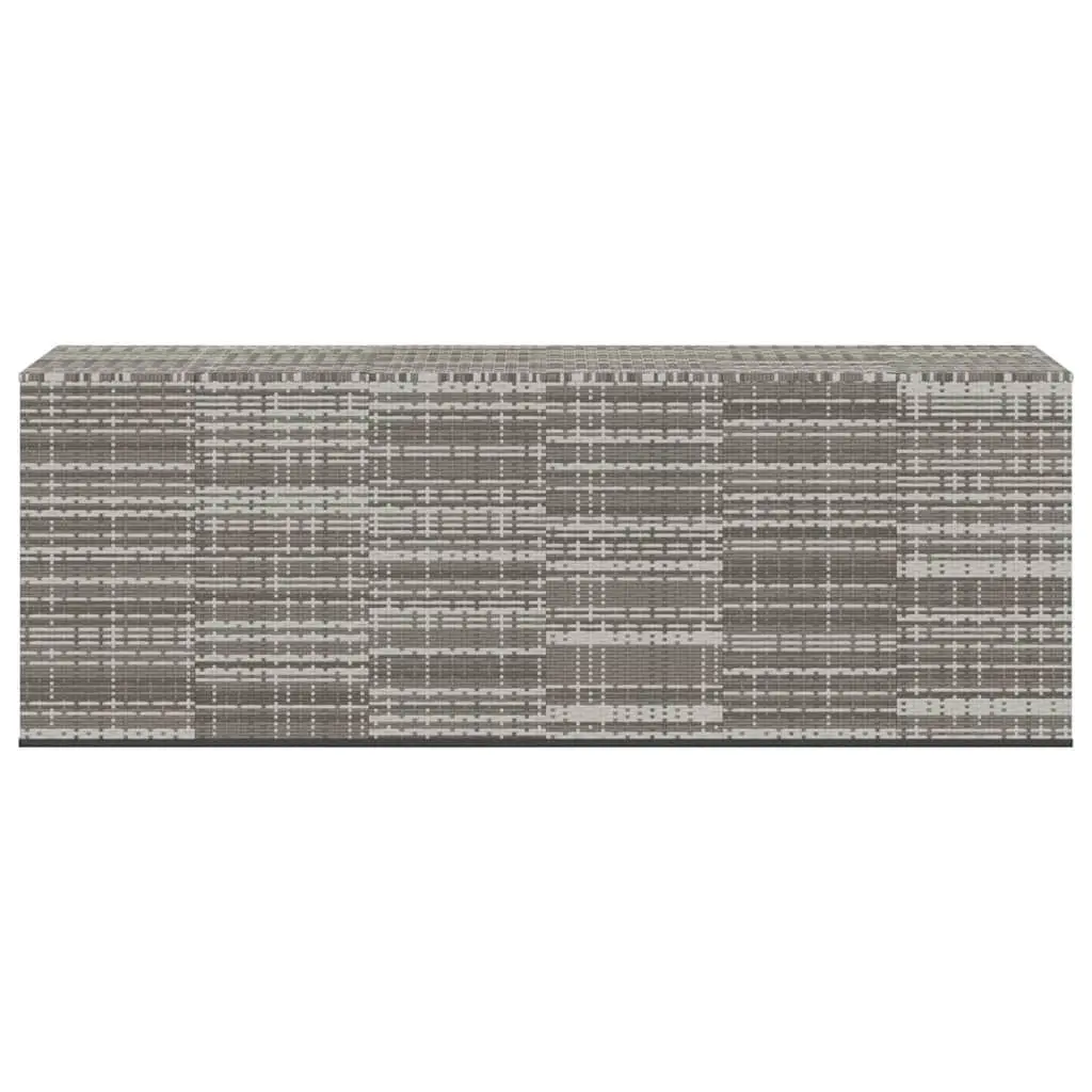 Garden Storage Box Cushion Container 291x100.5x104cm Grey PE Rattan