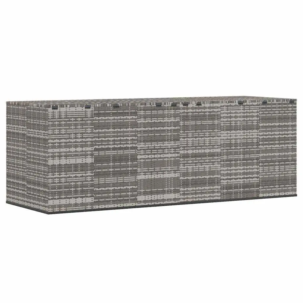 Garden Storage Box Cushion Container 291x100.5x104cm Grey PE Rattan