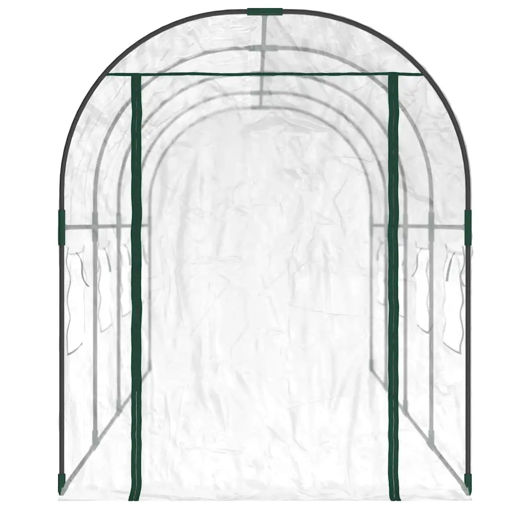Transparent PVC Greenhouse 160x400x190cm Steel Frame Roll-Up Windows