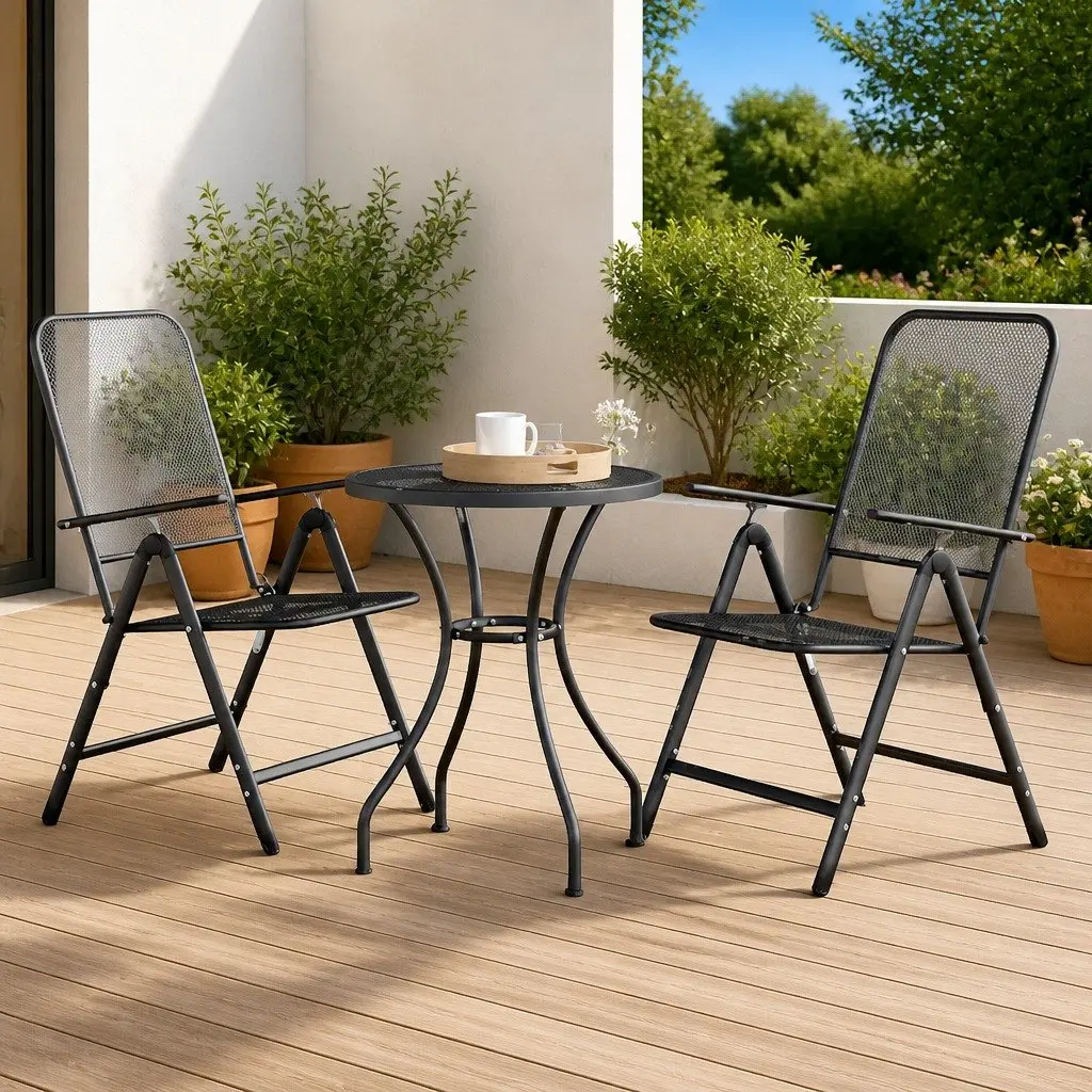 Folding Garden Chairs, 2 Pcs
