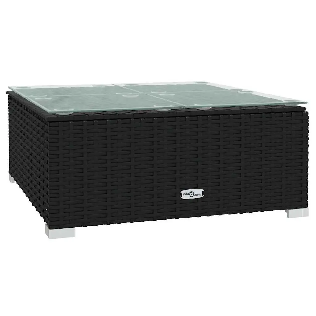 3 Piece Outdoor Garden Lounge Set with Cushions Poly Rattan Black Furniture