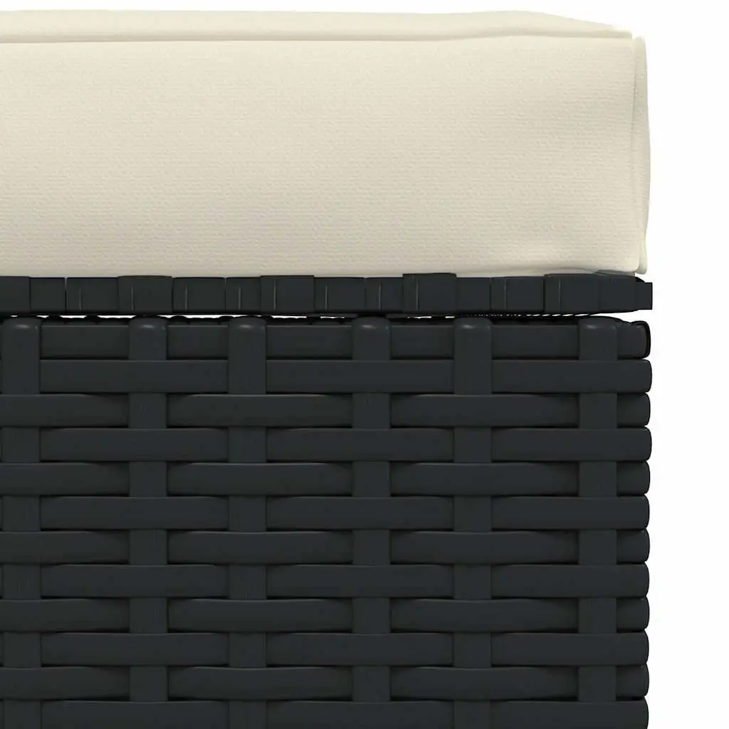 Garden Ottoman Footrest Modular Seating Black 70x70x30cm