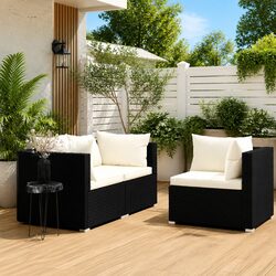 Comfort and Value: 3 Piece Black Rattan Lounge Set