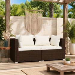 Value-Focused 2-Seater Outdoor Sofa with Cushions