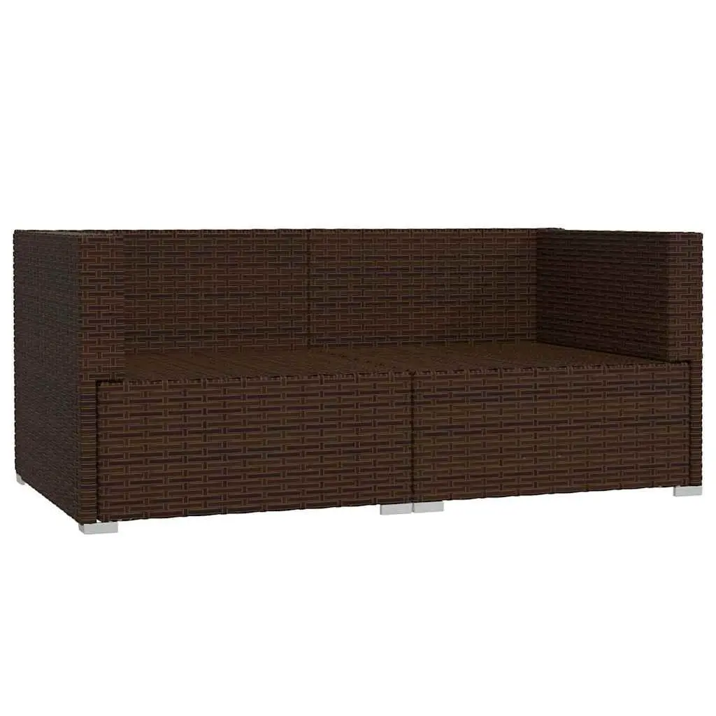 2-Seater Outdoor Sofa Garden Patio Furniture PE Rattan Brown