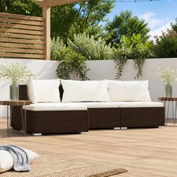 Comfortable and Reliable Brown Garden Lounge Set with Cushions